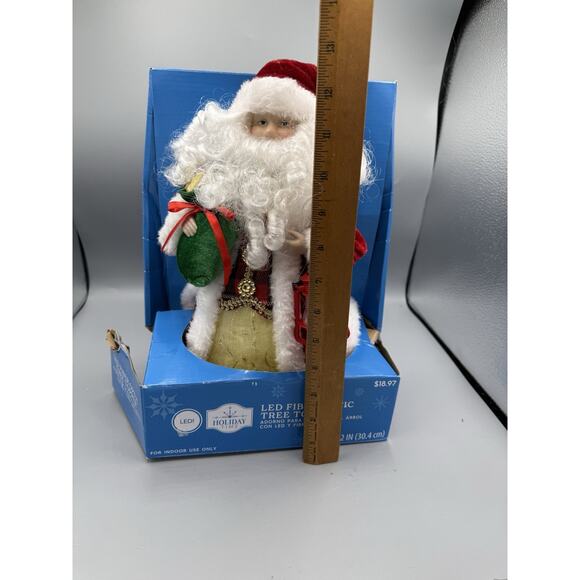 Holiday Time LED Fiber Optic Santa Tree Topper 12” Christmas Lighted Topper - Picture 5 of 5